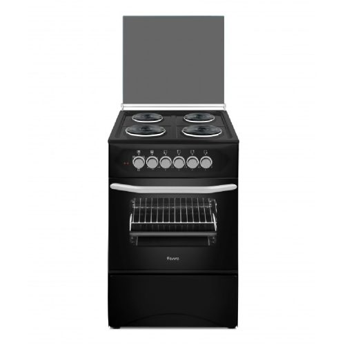 F5C04E3.T.B-708x1024-1 FERRE 500MM BLACK 4 PLATE ELECTRIC FREE STANDING OVEN
