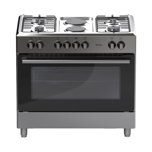 a38fdf74a6fa9a5e882e5bdcc6d23cf7 TOTAI TS 90CM 4 BURNER GAS COOKER WITH 2 ELECTRIC PLATES AND ELECTRIC OVEN- STAINLESS STEEL
