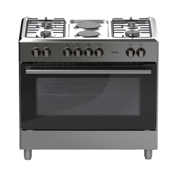 a38fdf74a6fa9a5e882e5bdcc6d23cf7 TOTAI TS 90CM 4 BURNER GAS COOKER WITH 2 ELECTRIC PLATES AND ELECTRIC OVEN- STAINLESS STEEL