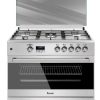 FERRE 900MM SILVER 4 + 1 WOK BURNER GAS FREE STANDING OVEN