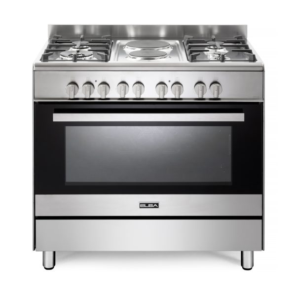 5204157a5f0102ad5f31b475259cb9e1 ELBA CLASSIC 90CM 4 BURNER GAS COOKER WITH 2 ELECTRIC PLATES AND ELECTRIC OVEN- STAINLESS STEEL