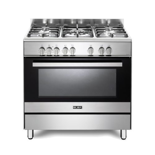 6af2bab0161e9aac569e2418213ec100 ELBA CLASSIC 90CM 5 BURNER GAS COOKER WITH ELECTRIC OVEN- STAINLESS STEEL