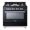 ELBA CLASSIC LITE 90CM 4 BURNER GAS COOKER WITH 2 ELECTRIC PLATES AND ELECTRIC OVEN- BLACK