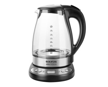 TAURUS KETTLE 360 DEGREE CORDLESS GLASS BLACK 1.7L 2200W AROA PREMIUM