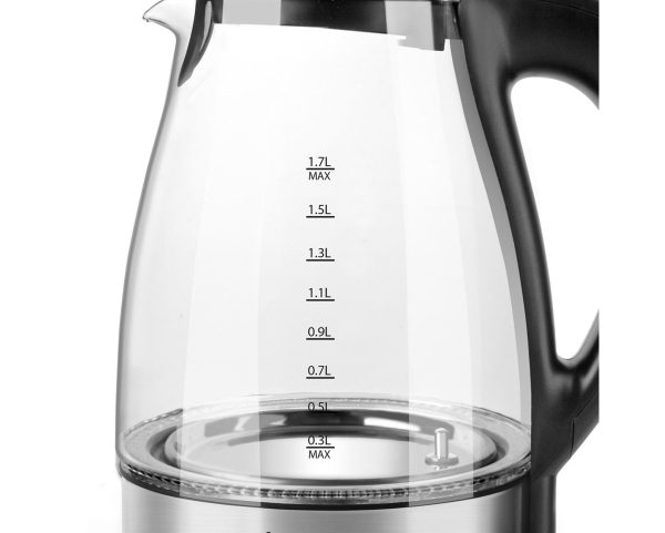 TAURUS KETTLE 360 DEGREE CORDLESS GLASS BLACK 1.7L 2200W AROA PREMIUM