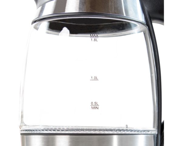 TAURUS KETTLE DIGITAL 360 DEGREE CORDLESS GLASS BLACK 1.8L 2200W "LENA"