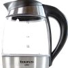 TAURUS KETTLE DIGITAL 360 DEGREE CORDLESS GLASS BLACK 1.8L 2200W "LENA"