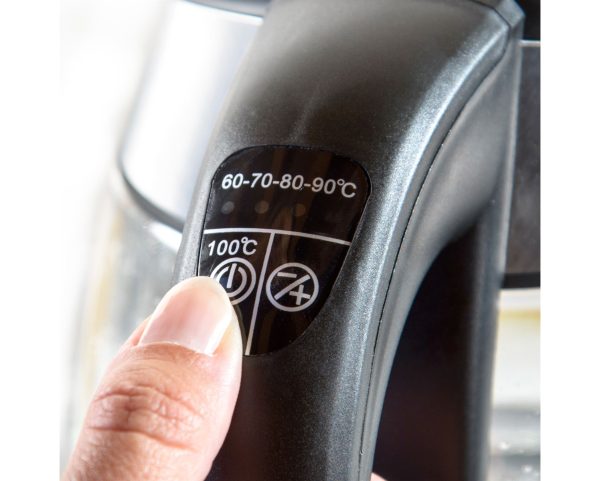 TAURUS KETTLE DIGITAL 360 DEGREE CORDLESS GLASS BLACK 1.8L 2200W "LENA"