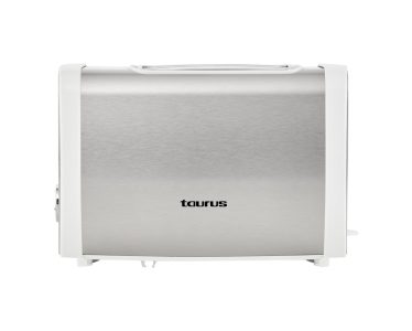 TAURUS TOASTER 2 SLICE STAINLESS STEEL WITH WHITE TRIM 7 HEAT SETTINGS 870W “ARCTIC” #