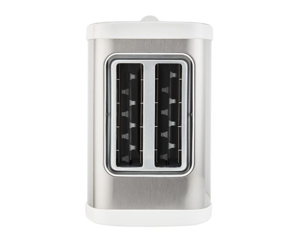 TAURUS TOASTER 2 SLICE STAINLESS STEEL WITH WHITE TRIM 7 HEAT SETTINGS 870W "ARCTIC" #