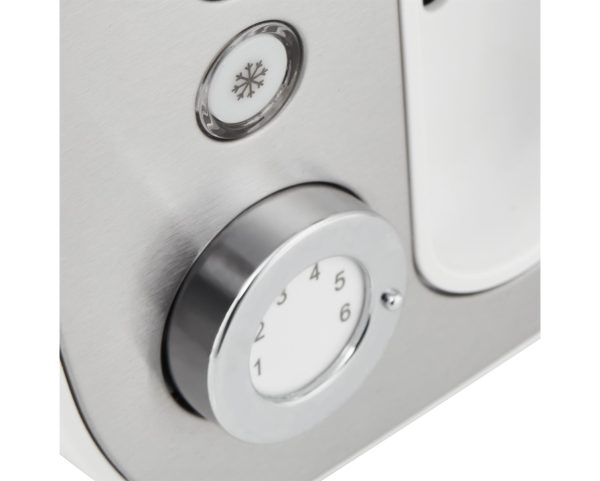 TAURUS TOASTER 2 SLICE STAINLESS STEEL WITH WHITE TRIM 7 HEAT SETTINGS 870W "ARCTIC" #