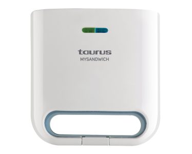 TAURUS SANDWICH MAKER 2 SLICE WHITE JAFFLE PLATE 750W “MYSANDWICH”