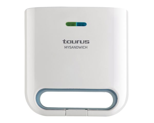 TAURUS SANDWICH MAKER 2 SLICE WHITE JAFFLE PLATE 750W "MYSANDWICH"