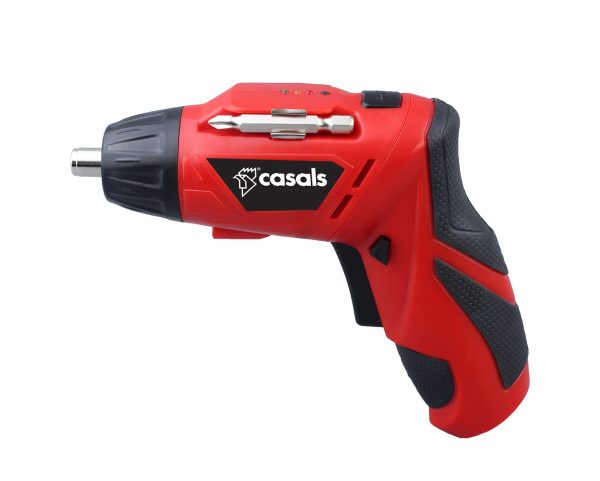 Casals Screwdriver Cordless Rechargeable 12 Piece Set Plastic Red 6.35Mm 3.6V