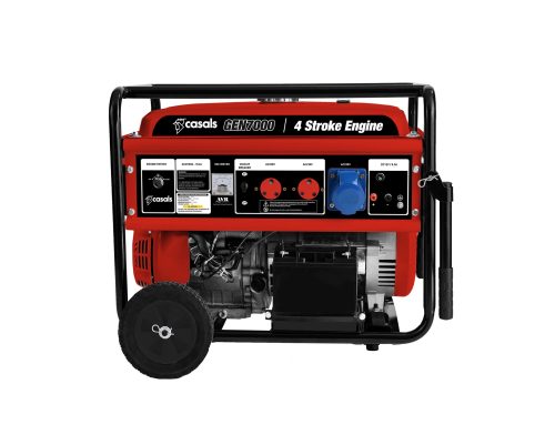 GEN7000-large Casals Generator Electric / Recoil Start Steel Red Single Phase4 Stroke 5700W