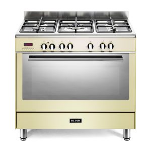 ELBA FUSION 90CM 5 BURNER GAS COOKER WITH ELECTRIC OVEN- CREAM