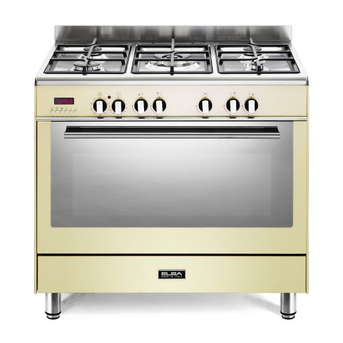 b123e9b172868c66fe3cc2c010afb98b ELBA FUSION 90CM 5 BURNER GAS COOKER WITH ELECTRIC OVEN- CREAM