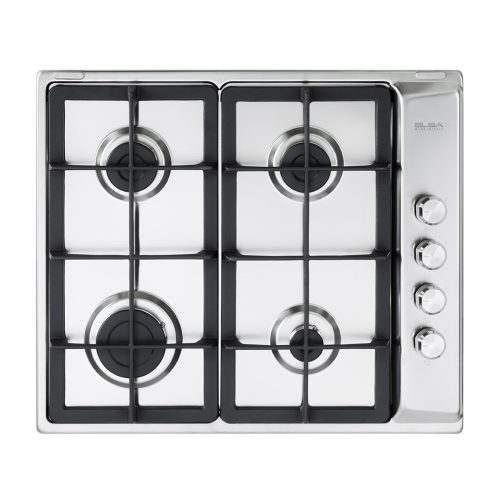 b2d788182674ad85334bb1bb78dd9287 ELBA CLASSIC 60CM 4 BURNER GAS HOB WITH SIDE CONTROLS- STAINLESS STEEL