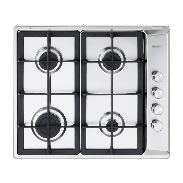 ELBA CLASSIC 60CM 4 BURNER GAS HOB WITH SIDE CONTROLS- STAINLESS STEEL