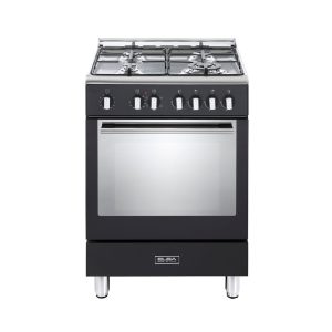ELBA FUSION 60CM 4 BURNER GAS COOKER WITH ELECTRICOVEN BLACK