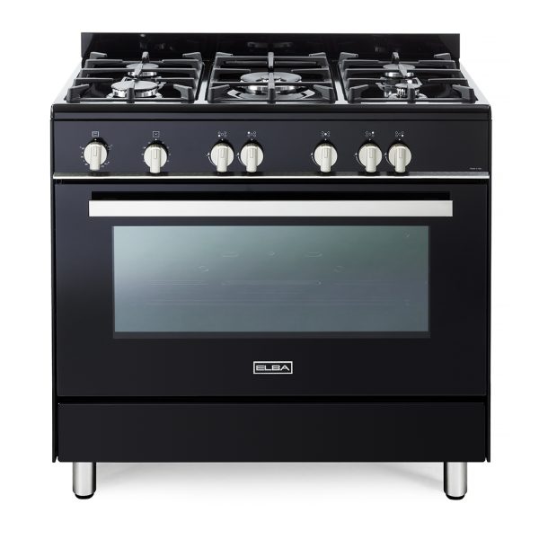 ELBA CLASSIC LITE 90CM 5 BURNER GAS COOKER WITH GAS OVEN- BLACK