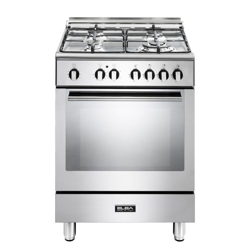 be7deec3fa8de9a87d1acbf45b683919 ELBA FUSION 60CM 4 BURNER GAS COOKER WITH ELECTRIC OVEN- STAINLESS STEEL
