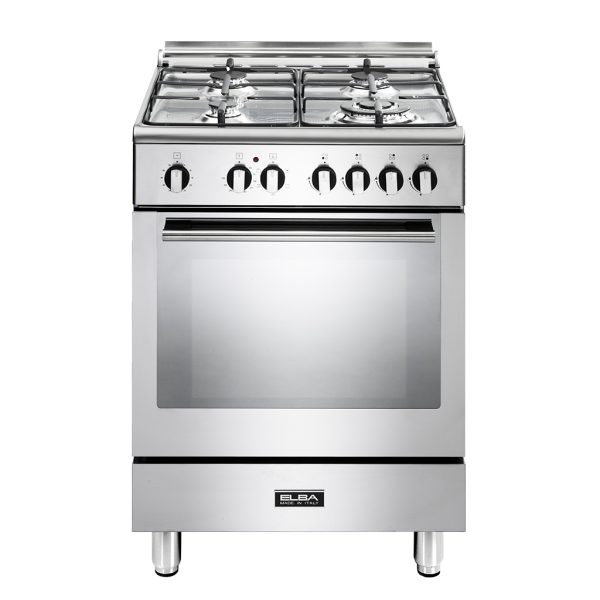 ELBA FUSION 60CM 4 BURNER GAS COOKER WITH ELECTRIC OVEN- STAINLESS STEEL