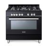 cfd35a7f95b5b15552f5e12881a541f9 ELBA CLASSIC LITE 90CM 5 BURNER GAS COOKER WITH ELECTRIC OVEN- BLACK