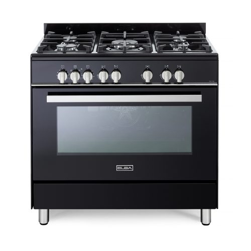 cfd35a7f95b5b15552f5e12881a541f9 ELBA CLASSIC LITE 90CM 5 BURNER GAS COOKER WITH ELECTRIC OVEN- BLACK