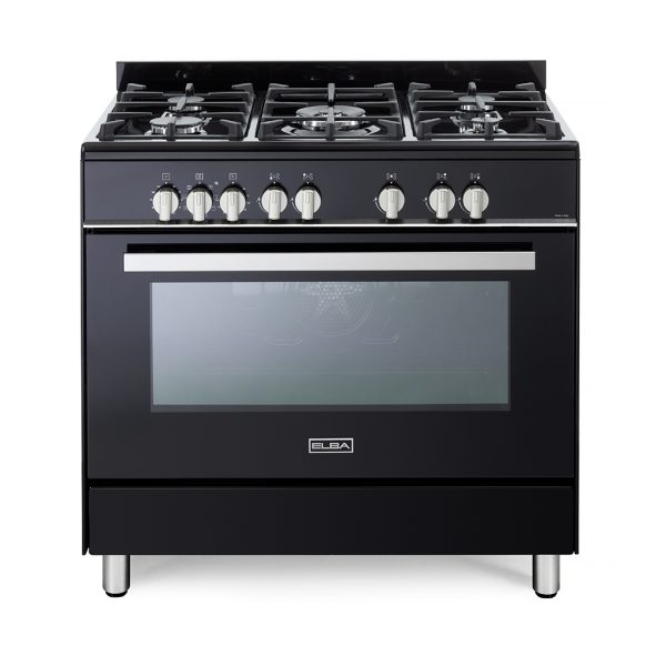 cfd35a7f95b5b15552f5e12881a541f9 ELBA CLASSIC LITE 90CM 5 BURNER GAS COOKER WITH ELECTRIC OVEN- BLACK