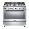 ELBA FUSION 90CM 4 BURNER GAS COOKER WITH 2 ELECTRIC PLATES AND ELECTRIC OVEN- STAINLESS STEEL