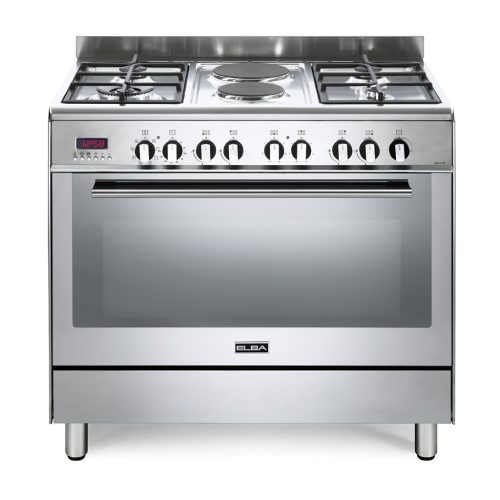 dc4e3f55ef3e417f7363b9e97b66e408 ELBA FUSION 90CM 4 BURNER GAS COOKER WITH 2 ELECTRIC PLATES AND ELECTRIC OVEN- STAINLESS STEEL