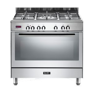 ELBA FUSION 90CM 5 BURNER GAS COOKER WITH ELECTRIC OVEN- STAINLESS STEEL