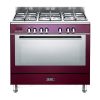 ELBA FUSION 90CM 5 BURNER GAS COOKER WITH ELECTRIC OVEN- RED