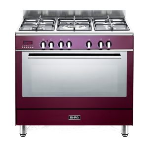 ELBA FUSION 90CM 5 BURNER GAS COOKER WITH ELECTRIC OVEN- RED