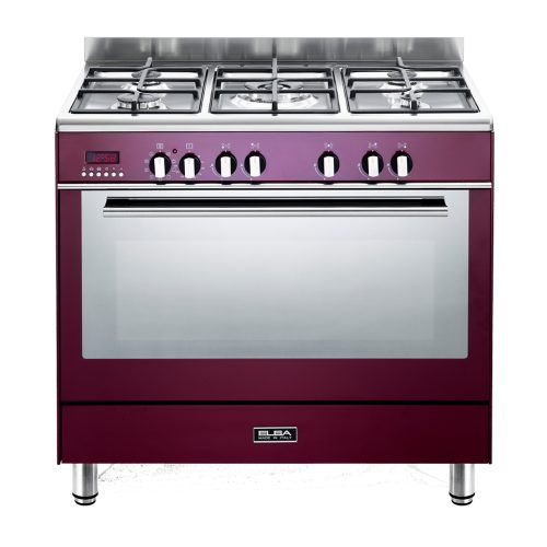 f7ad01aa5a03f82b8eaff284c3df5588 ELBA FUSION 90CM 5 BURNER GAS COOKER WITH ELECTRIC OVEN- RED