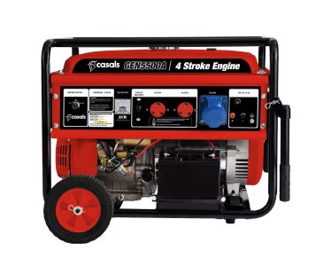 Casals Generator Electric Key & Recoil Start Steel Red Single Phase 4 Stroke 4400W