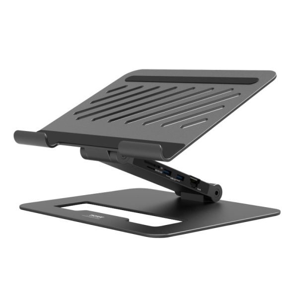Port Connect Adjustable Stand + Dock Type-C to 1 x RJ45|2 x USB3.1 Gen1|2 x HDMI 4k@60Hz|1 x Type-C|PD85W|SD& Micro SD Reader