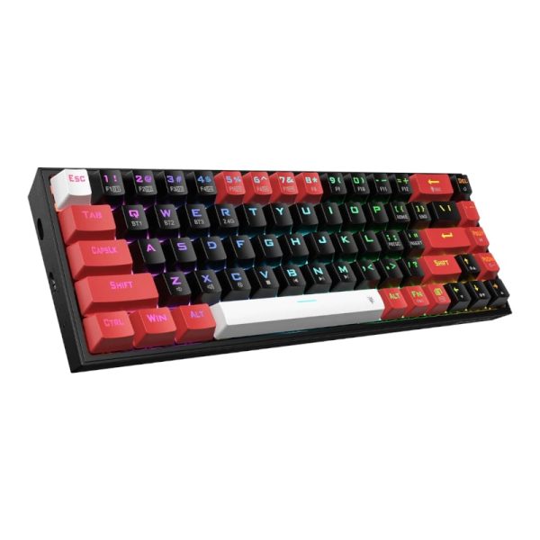 RD-K631RGB-PRO-BRW_wr_02 REDRAGON Castor Pro 68Key Wireless Red|Black|White KeyCap Bluetooth RGB Red Switch – Black|Red