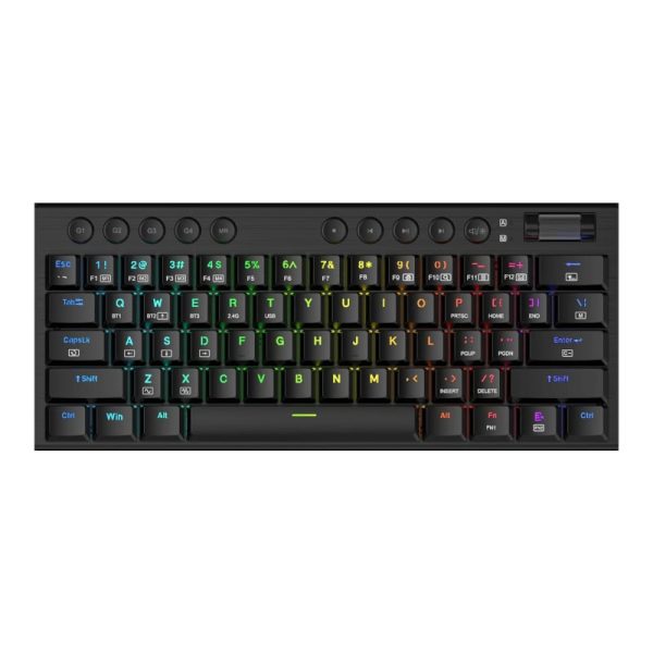 RD-K632RGB-PRO_wr_01 REDRAGON Noctis Pro 61Key Wireless Bluetooth Red Switch RGB Low Profile Gaming Mechanical Keyboard – Black