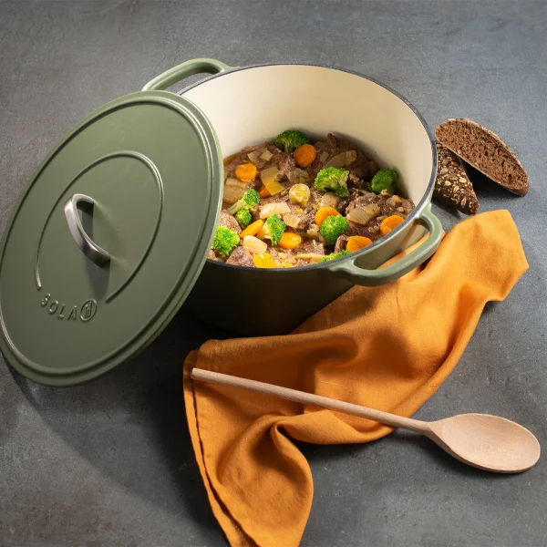 Sola 24cm Matt Green Cast Iron Casserole