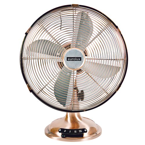 Eurolux Desk fan 12' 3 speed antique copper