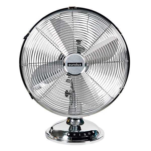 Eurolux Desk fan 12' 3 speed chrome