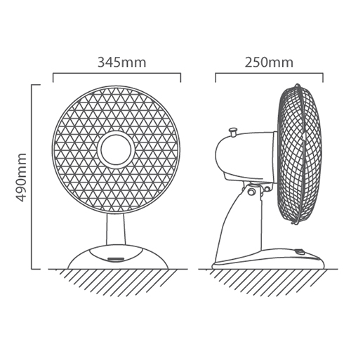 Eurolux 12' Plastic Desk Fan
