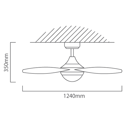 Eurolux Swirl Fan (3 Blades) Satin Chrome/Maple Cherry - Excl. 2 x E14 40w