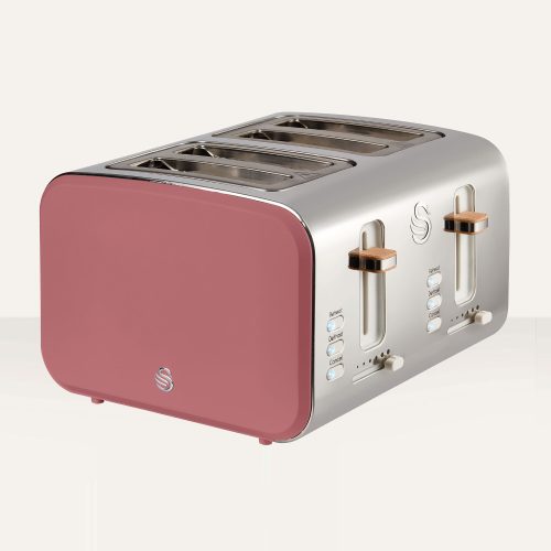 SNT4FR-4-Slice-Toaster-Fuchsia-Rose Swan Nordic Fuchsia Rose 4 Slice Toaster