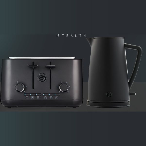 Swan Stealth Kettle and Toaster Breakfast Pack