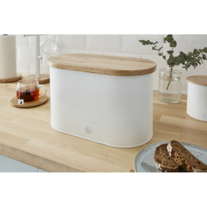 Nordic White Bread Bin with cutting board